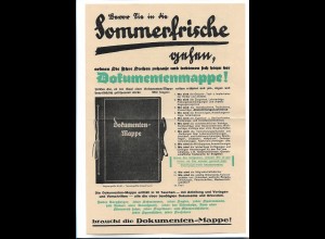 XX16218/ Werbeblatt Dokumentenmappen DIN A 4 ca.1935 
