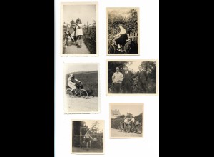 XX16231/ 6 x Foto Fahrrad Radfahren 40/50er Jahre