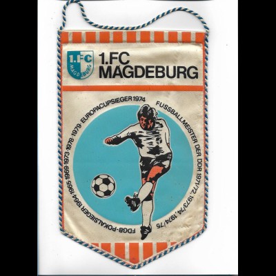 C4787/ Wimpel 1. FC Magdeburg Fußball 16 x 26 cm 