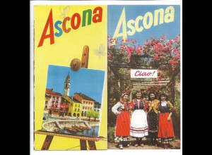 C3590/ Ascona Faltprospekt und Hotelliste ca.1950