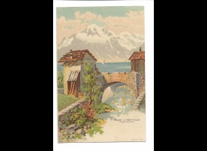 V3278/ Pont de Veytaux (Grammont) Waadt Litho AK ca.1900 Schweiz 