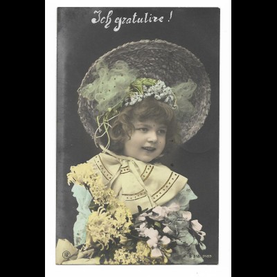 Y23326/ Hübsches Mädchen mit Hut Rhotophot Foto AK 1906