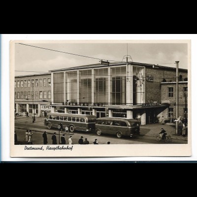 XX16559/ Dortmund Hauptbahnhof Omnibus Foto AK ca.1955