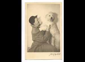 Y23561/ Frau mit Hund Pudel Foto AK 1949/50