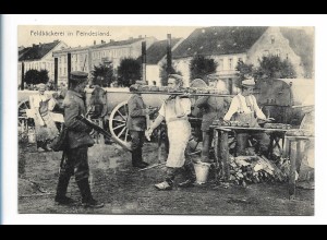 XX16567/ Feldbäckerei in Feindesland Soldaten backen Brot 1. Weltkrieg AK 