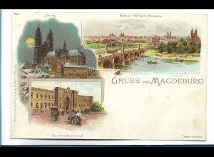 V3316/ Gruß aus Magdeburg Litho AK ca.1900