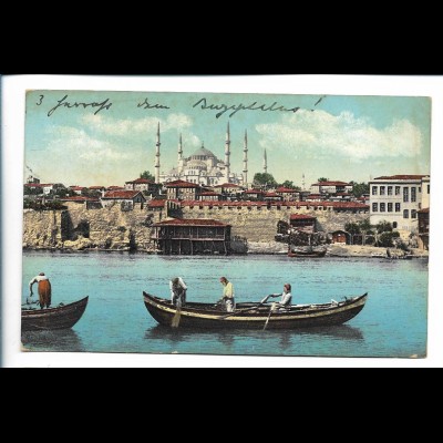 V3993/ Constantinople Moschee Sultan Ahmed Türkei AK 1914 Deutsche Post 