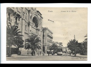 V3996/ Tunis Avenue de la Marine Tramway Straßenbahn AK 1905 Tunesien