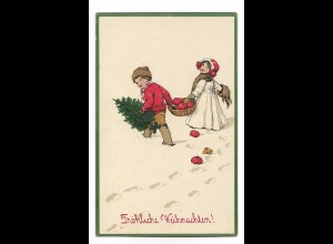 V3971/ Weihnachten Kinder Litho Prägedruck AK ca.1910 