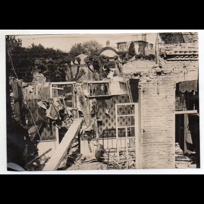 Y654/ Lesle Region Picardie zerstörtes Haus durch Bombenabwurf Foto 1. Weltkrieg
