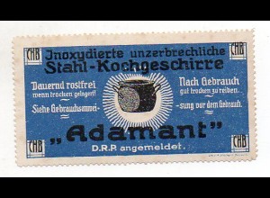 Y869/ Adamant Stahl-Kochgeschirre Reklamemarke ca.1912