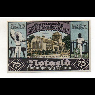Y4779/ 1 x Notgeld Ritterhude 75 Pfennig 1921 