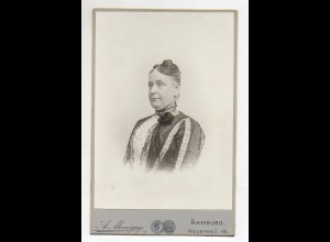 Y7024/ Kabinettfoto ältere Frau, Frisur Atelier Mocsigay, Hamburg ca.1900