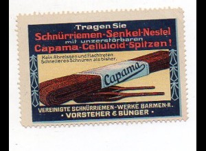 Y7170/ Reklamemarke Wuppertal Barmen Capama Schnürsenkel ca.1912