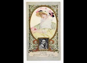 C2749/ Kaufmannsbild Rene Lelons - Levevre-Utile Prägedruck Jugendstil ca.1900