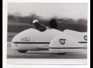 C2868/ Motorradrennen NSU Motorrad mit Seitenwagen Pressefoto ca.1960