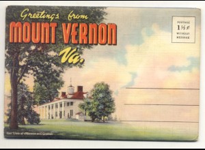 W1T60/ Mount Vernon Va. USA Leporello Souvenir de Folder 18 Bilder ca.1945