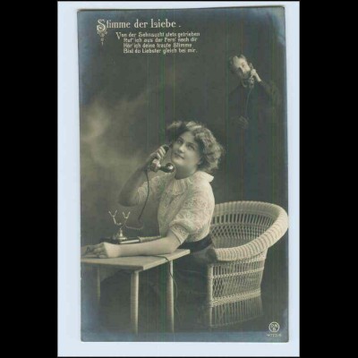 W2D46/ Telefon - Stimme der Liebe Fotomontage AK ca.1910