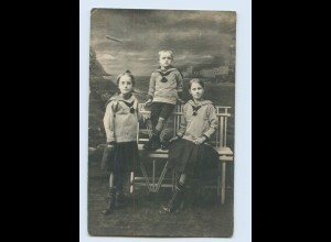 D920/ Kinder mit Matrosenhemd schöne Foto AK ca.1912