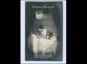 W8V19/ Lottchens Nachtgebet - Mutter Kind + Hund Foto AK ca.1912