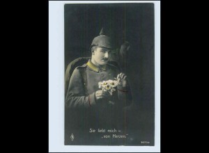 W8E32/ 1. Weltkrieg AK Soldat mit Pickelhaube Foto AK ca.1915