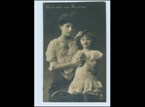 W8G11/ Mutter und Kind schöne Foto AK 1908